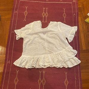 ASOS Curve Eyelet Peplum Blouse